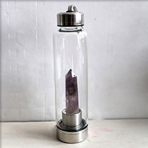 Natural Crystal Quartz Water Bottle